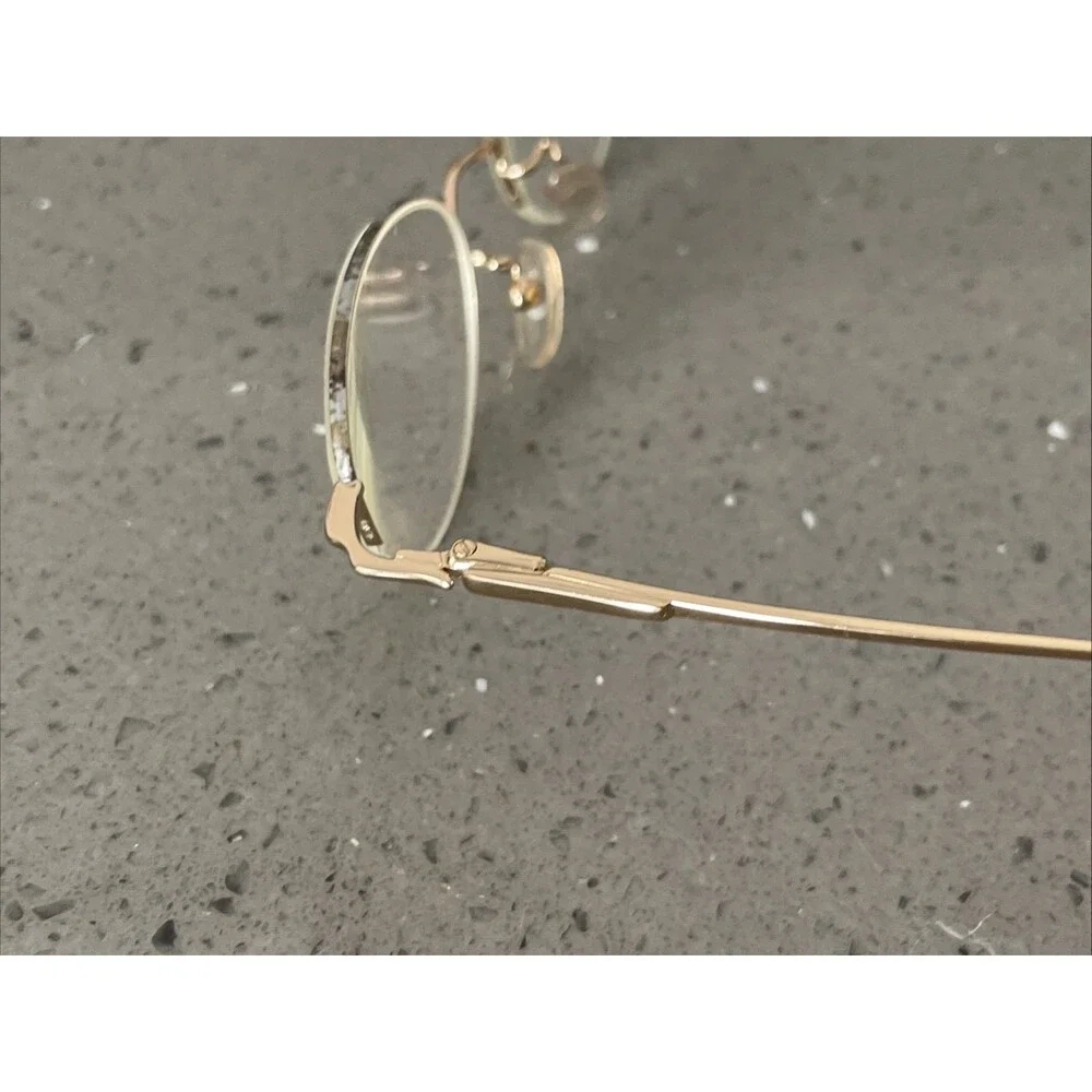 Nine West 21 Eyeglasses Frames ONLY 46-19-130 7FX Gold half rim pink tortoise